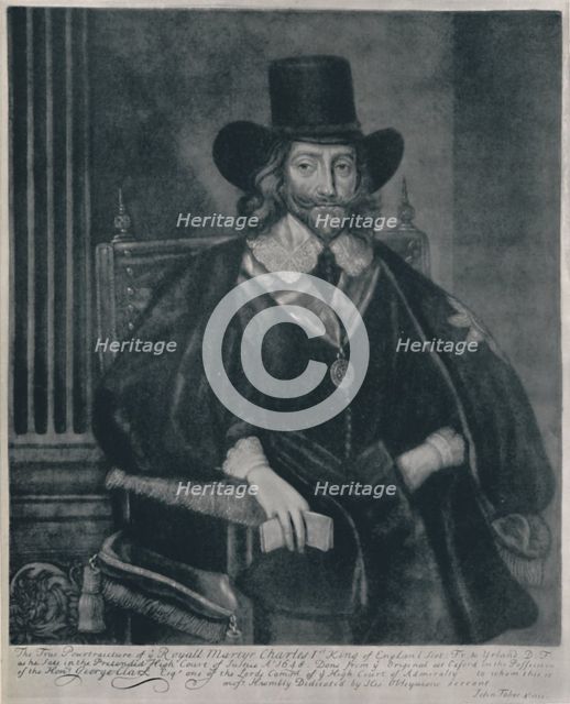 'Portrait of Charles I', c1620-1649, (1928). Artist: John Faber the Elder.