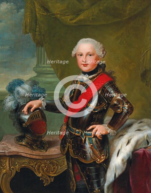 Portrait of Charles II August (1746-1795), Duke of Zweibrücken, ca 1757. Creator: Ziesenis, Johann Georg, the Younger (1716-1776).