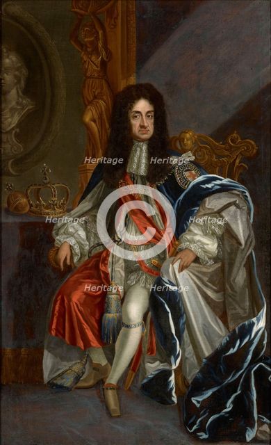 Portrait of Charles II of England (1630-1685), in the robes of the Order of the Garter.