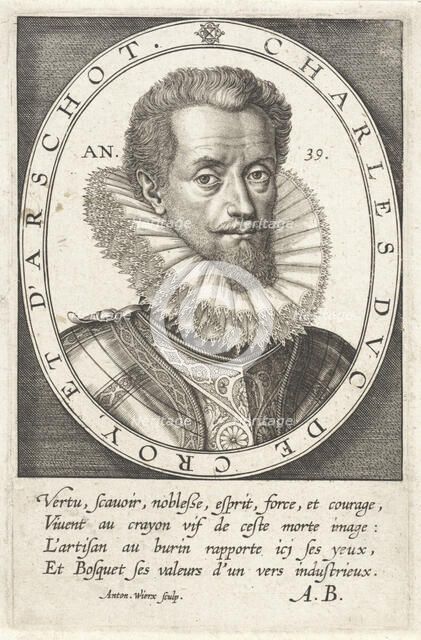 Portrait of Charles III de Croÿ (1560-1612), 1599. Creator: Wierix, Antonie II (c. 1552-c. 1604).