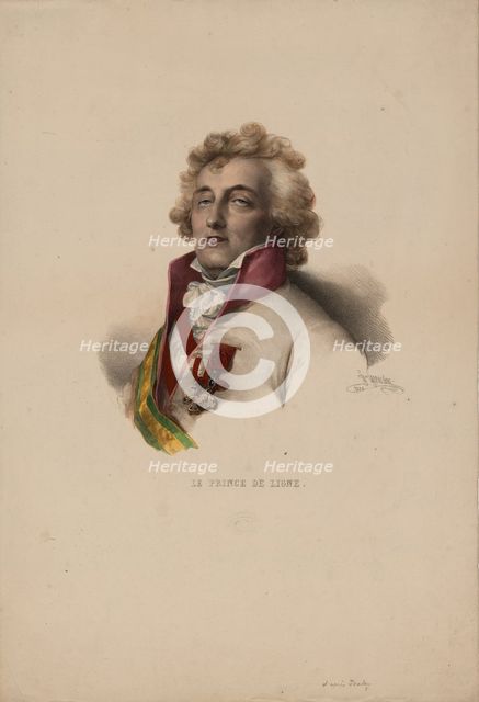 Portrait of Charles-Joseph, Prince de Ligne (1735-1814), 1825. Artist: Grevedon, Pierre Louis Henri (1776-1860)