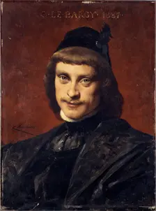 Portrait of Charles Le Bargy (1858-1936), member of the Comédie-Française, in stage costume, c1887. Creator: Theobald Chartran