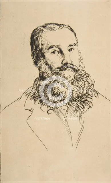 Portrait of Charles Leland, 1871. Creator: Felix Bracquemond.