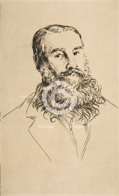 Portrait of Charles Leland, 1871. Creator: Felix Bracquemond.