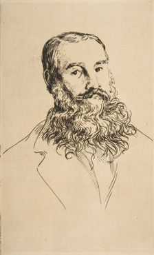 Portrait of Charles Leland, 1871. Creator: Felix Bracquemond