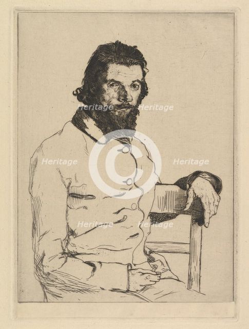 Portrait of Charles Meryon, 1853. Creator: Felix Bracquemond.