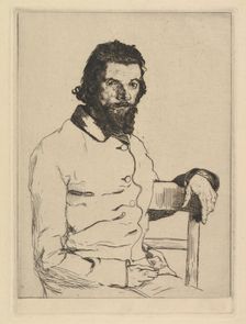 Portrait of Charles Meryon, 1853. Creator: Felix Bracquemond