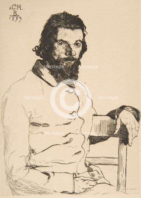 Portrait of Charles Meryon, 1853. Creator: Felix Bracquemond.