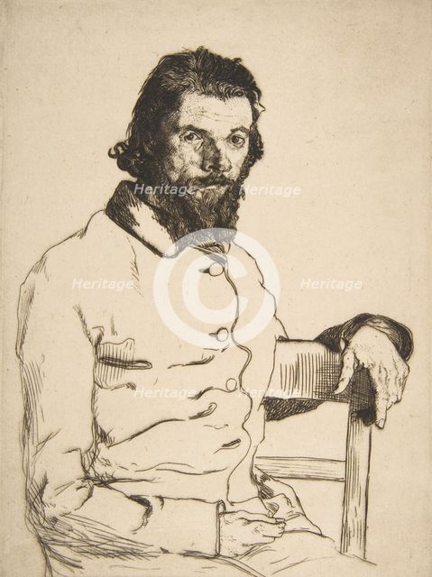 Portrait of Charles Meryon, 1853. Creator: Felix Bracquemond.