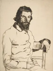 Portrait of Charles Meryon, 1853. Creator: Felix Bracquemond