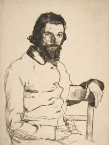 Portrait of Charles Meryon, 1853. Creator: Felix Bracquemond