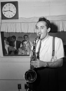 Portrait of Charlie Ventura and Herb Abramson, National studio(?), New York, N.Y., ca. 1946. Creator: William Paul Gottlieb