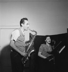 Portrait of Charlie Ventura and Lilyann Carol, National studio, New York, N.Y., ca. Oct. 1946. Creator: William Paul Gottlieb