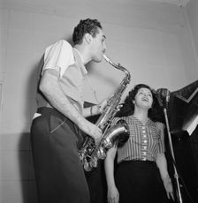 Portrait of Charlie Ventura and Lilyann Carol, National studio, New York, N.Y., ca. Oct. 1946. Creator: William Paul Gottlieb