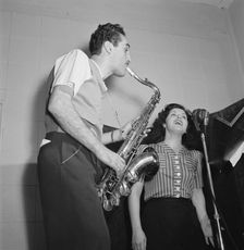 Portrait of Charlie Ventura and Lilyann Carol, National studio, New York, N.Y., ca. Oct. 1946. Creator: William Paul Gottlieb