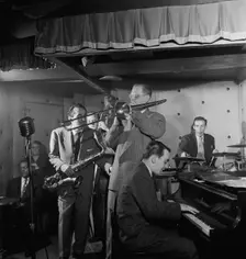 Portrait of Charlie Ventura, Curley Russell, Bill Harris, Ralph Burns...Three Deuces, N.Y., 1947. Creator: William Paul Gottlieb