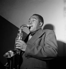 Portrait of Charlie Parker, Carnegie Hall, New York, N.Y., ca. 1947. Creator: William Paul Gottlieb