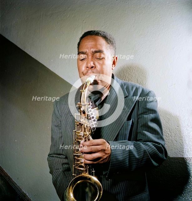 Portrait of Charlie Parker, Carnegie Hall, New York, N.Y., ca. 1947. Creator: William Paul Gottlieb.