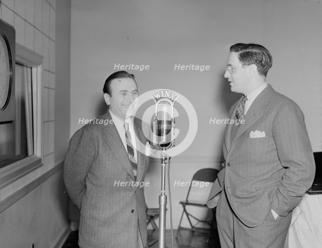 Portrait of Charlie Spivak and William P. Gottlieb, WINX, Washington, D.C., ca. 1940. Creator: Delia Potofsky Gottlieb.