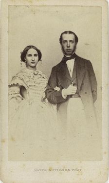 Portrait of Charlotte and Maximilian I of Mexico, 1857. Creator: Photo studio Mayer & Pierson