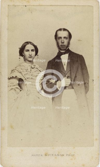 Portrait of Charlotte and Maximilian I of Mexico, 1857. Creator: Photo studio Mayer & Pierson.