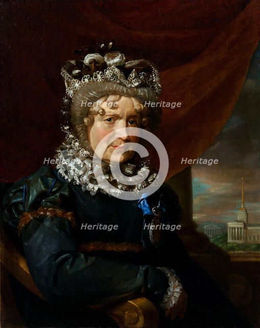 Portrait of Charlotte von Lieven, née von Gaugreben (1743-1828) , 1831. Creator: Anonymous.