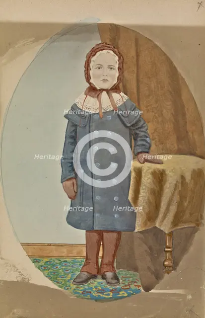 Portrait of child in winter coat, about 1850-1860. Creator: Unknown.
