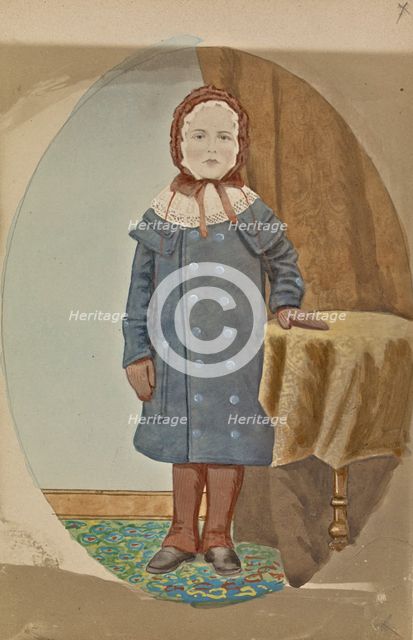 Portrait of child in winter coat, about 1850-1860. Creator: Unknown.