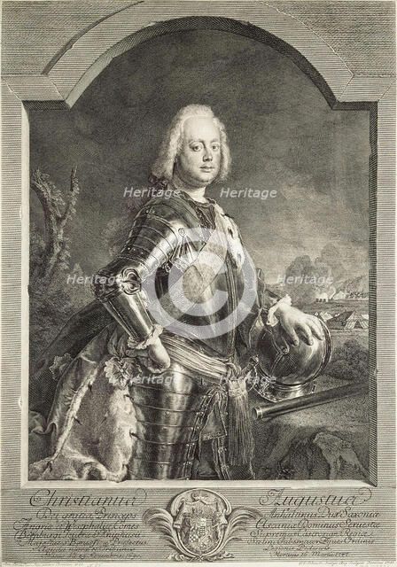 Portrait of Christian August, Prince of Anhalt-Zerbst (1690-1747), 1750.  Creator: Schmidt, Georg Freidrich (1712-1775).