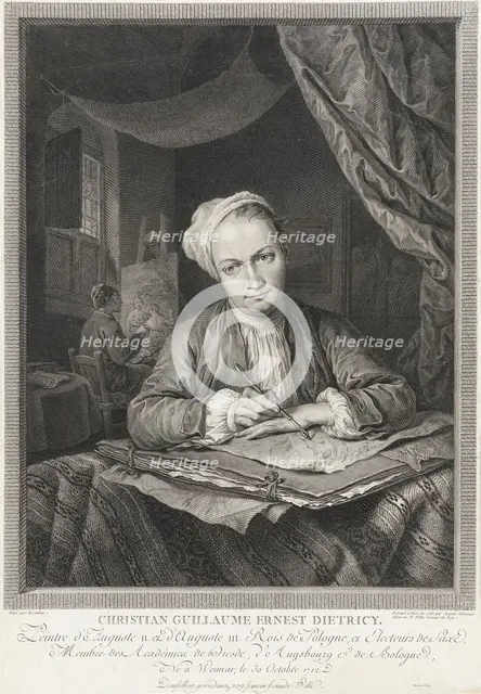 Portrait of Christian Guillaume Ernest Dietricy, 1765. Creator: Jakob Matthias Schmutzer.