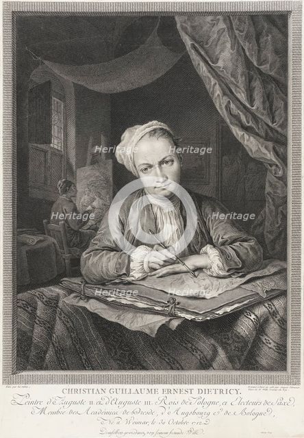 Portrait of Christian Guillaume Ernest Dietricy, 1765. Creator: Jakob Matthias Schmutzer.