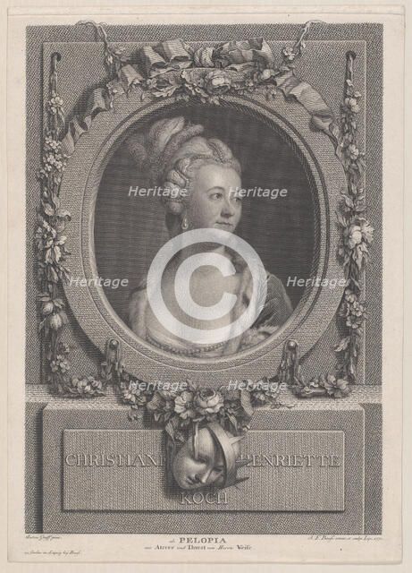 Portrait of Christiane Henriette Koch as Pelopia, 1770. Creator: Johann Friedrich Bause.
