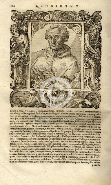 Portrait of Christopher Columbus. (From Elogia virorum bellica virtute illustrium by Paolo Giovio),  Artist: Anonymous  
