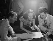 Portrait of Clyde Lombardi, Barbara Carroll, and Chuck Wayne, Downbeat, N.Y., ca. Sept. 1947. Creator: William Paul Gottlieb