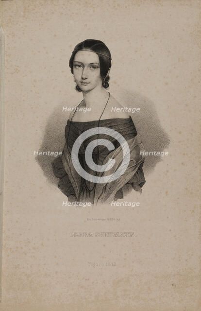 Portrait of Clara Schumann (1819-1896), 1842. Creator: Anonymous.