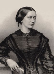 Portrait of Clara Schumann (1819-1896), 1860. Creator: Hanfstaengl, Franz (1804-1877)