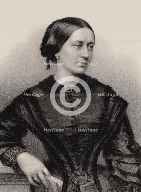 Portrait of Clara Schumann (1819-1896), 1860. Creator: Hanfstaengl, Franz (1804-1877).