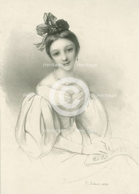 Portrait of Clara Wieck-Schumann (1819-1896), 1832. Creator: Fechner, Eduard Clemens (1799-1861).