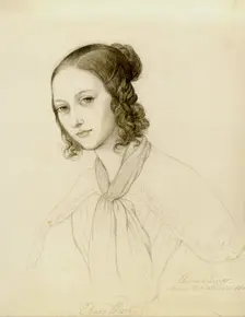 Portrait of Clara Wieck-Schumann (1819-1896), 1836. Creator: Leyser, Elwine von (1805-1885)