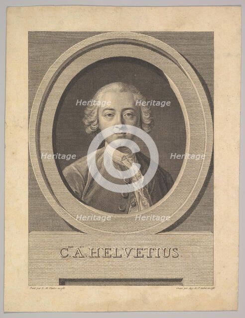 Portrait of Claude Adrien Helvétius (1715-1771), 1772. Creator: Augustin de Saint-Aubin.