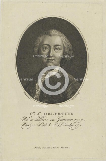 Portrait of Claude Adrien Helvétius (1715-1771), c. 1800. Creator: Bonneville, François (active 1787-1802).