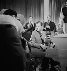 Portrait of Claude Thornhill, Willie Wechsler, Micky Folus, and Joe...Beautiful Doll, N.Y., 1947. Creator: William Paul Gottlieb