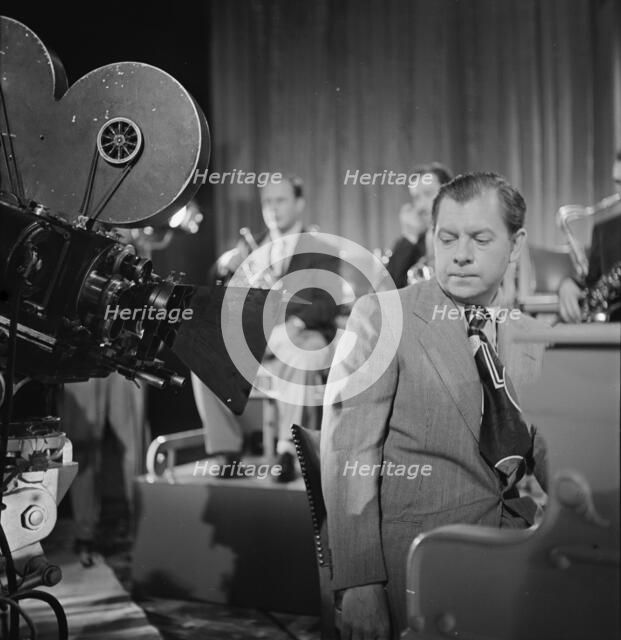 Portrait of Claude Thornhill, Sandy Siegelstien, Willie...Columbia Pict...Beautiful Doll, NY, 1947.  Creator: William Paul Gottlieb.