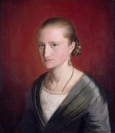 Portrait of Claudine Jaeger, 1843. Creator: Adolph Tidemand