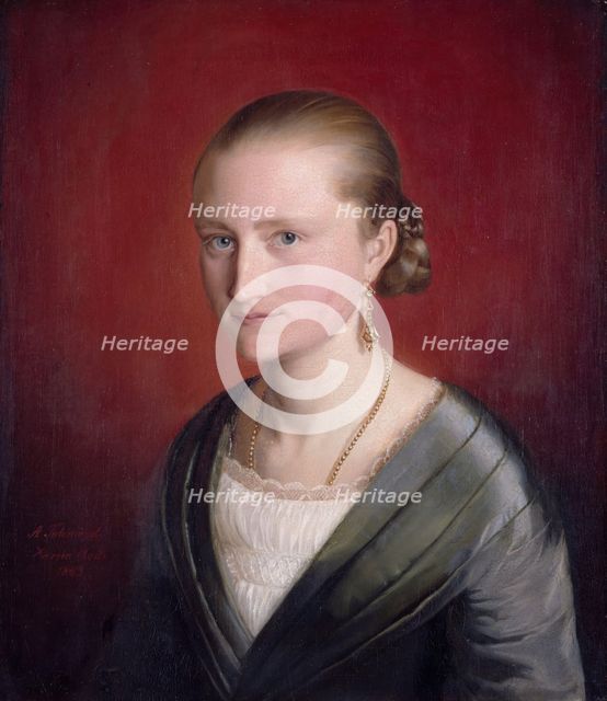 Portrait of Claudine Jaeger, 1843. Creator: Adolph Tidemand.