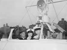 Portrait of Cliff Edwards, Betty Brewer, and Frank...Ukelele Lady (yacht), Hudson River, N.Y., 1947. Creator: William Paul Gottlieb
