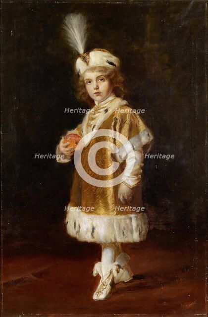 Portrait of Crown Prince Otto (1912-2011), as four-year-old heir to the throne in Hungarian..., 1917 Creator: Benczúr, Gyula (1844-1920).