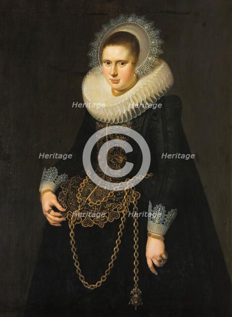 Portrait of a 22-Year-Old Woman, 1622. Creators: Cornelis van de Voort, Pieter Miereveld.