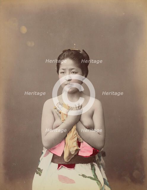 Portrait of a Topless Young Woman, 1870s-1890s. Creator: Baron Raimund von Stillfried.