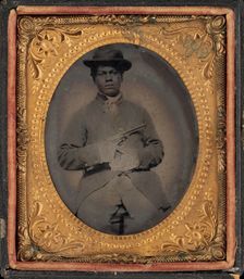 Portrait of a USCT Private, 1863-1865. Creator: Unknown